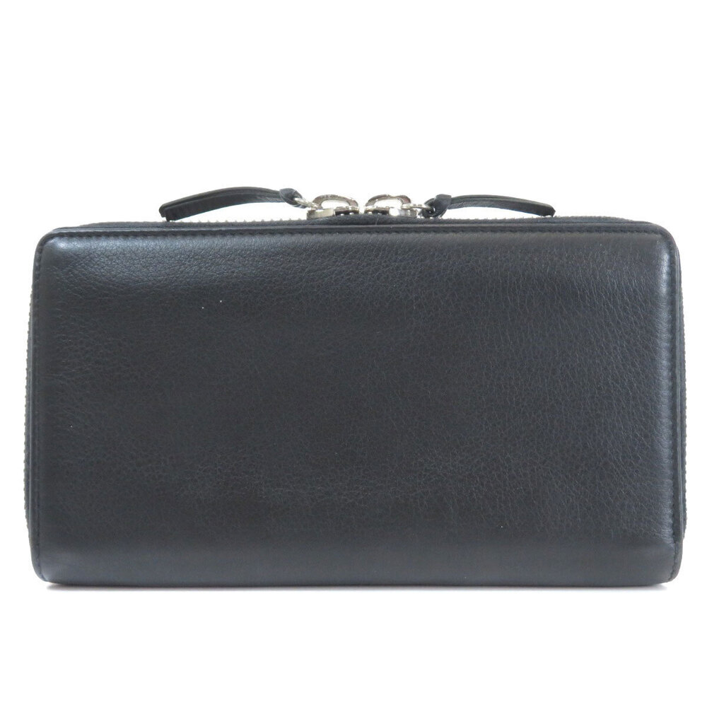Balenciaga Wallet Paper Zip Continental Long Around Leather Black